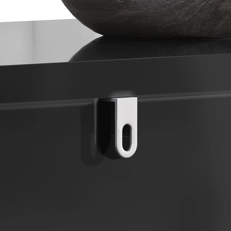 Buffet noir design géométrique détails dorés 152x40x75 cm RIFTSYLTHYN