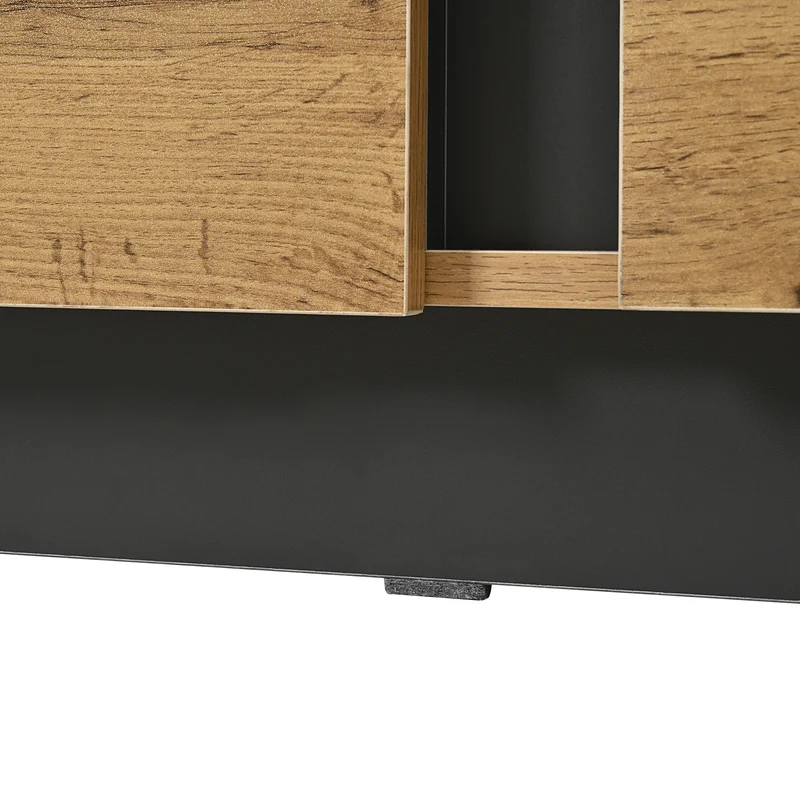 Buffet effet bois 2 portes 4 tiroirs 120x35,5x90,5 cm SOLSTICELRE