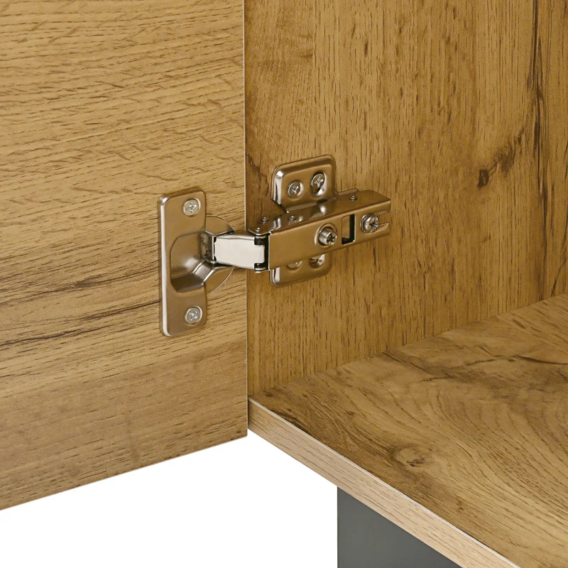 Buffet effet bois 2 portes 4 tiroirs 120x35,5x90,5 cm SOLSTICELRE
