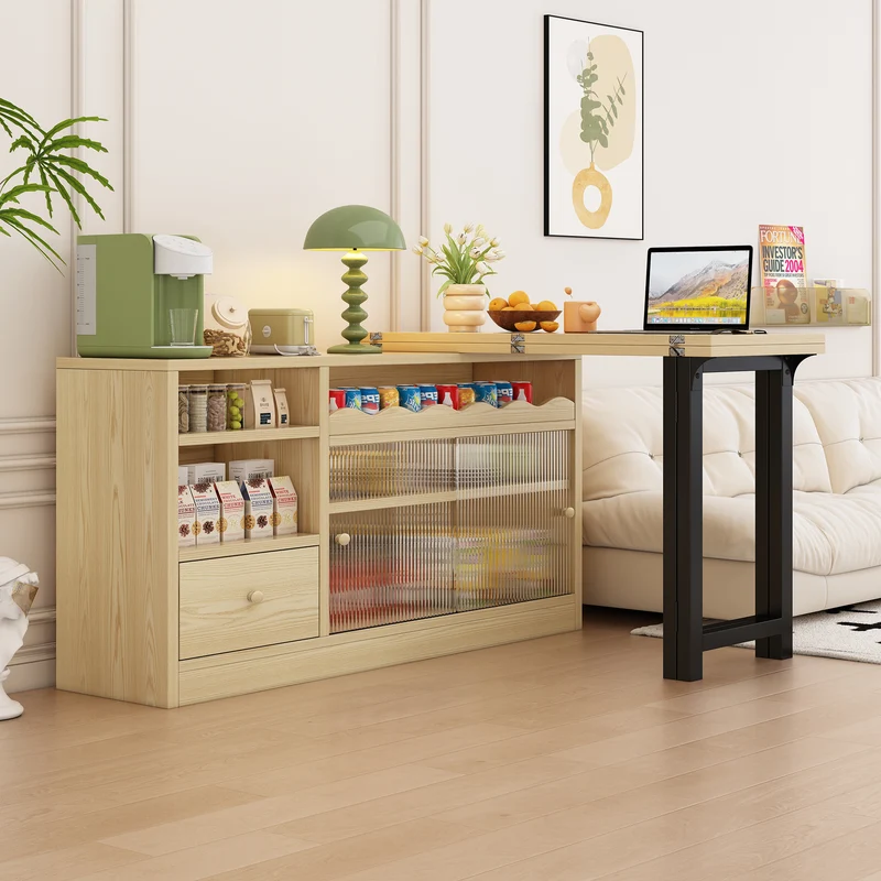 Table à salle à manger pliante et extensible avec meuble de rangement pivotant 360° SYNTROPHY