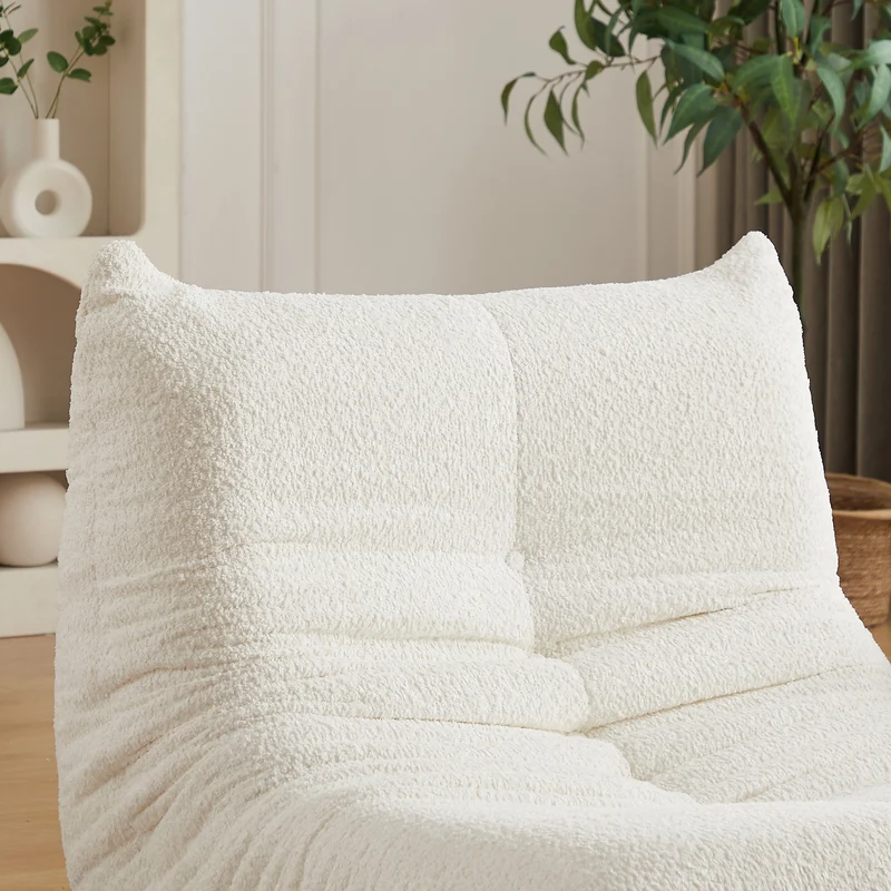 Canapé 1 places en chenille beige mousse mémoire ECHOELLE