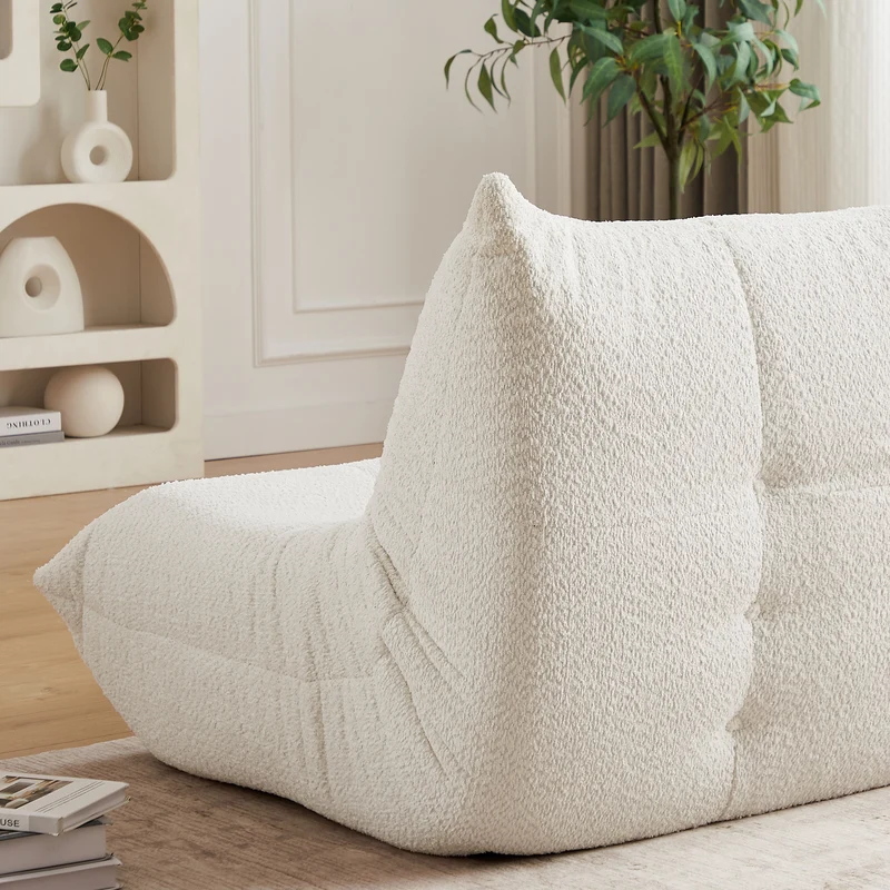Canapé 1 places en chenille beige mousse mémoire ECHOELLE