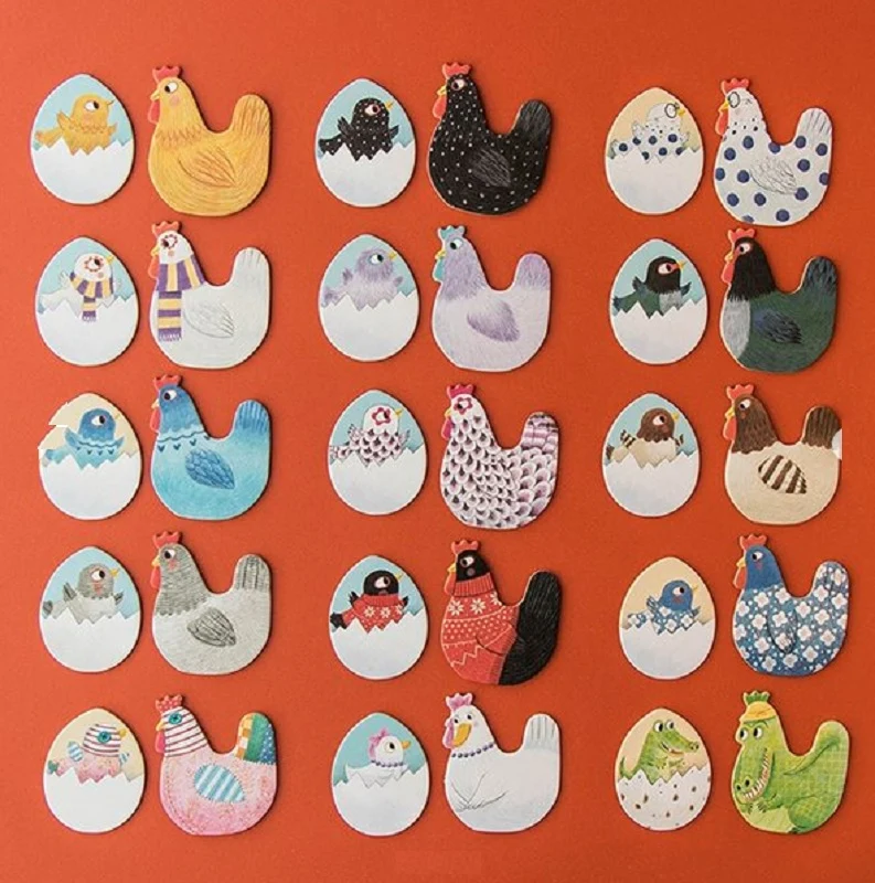 Jeu de mémoire carton recyclé - Chicks & Chickens