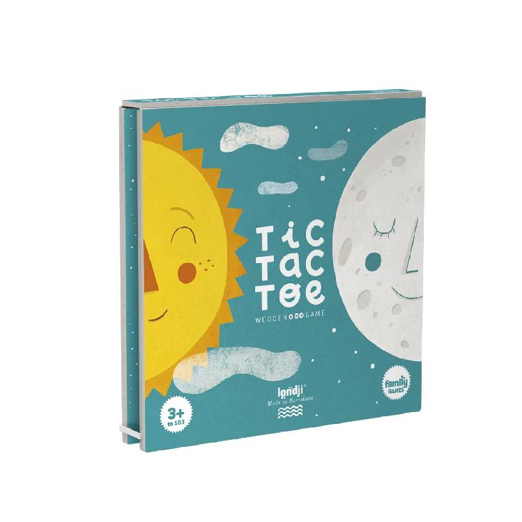 Tic-Tac-Toe en bois - Soleil et lune