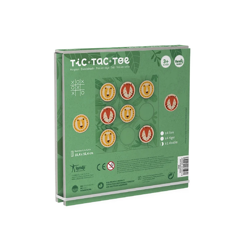 Tic-Tac-Toe en bois - Jungle