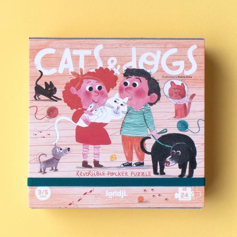 Casse-tête réversible | Format poche - Cats & dogs