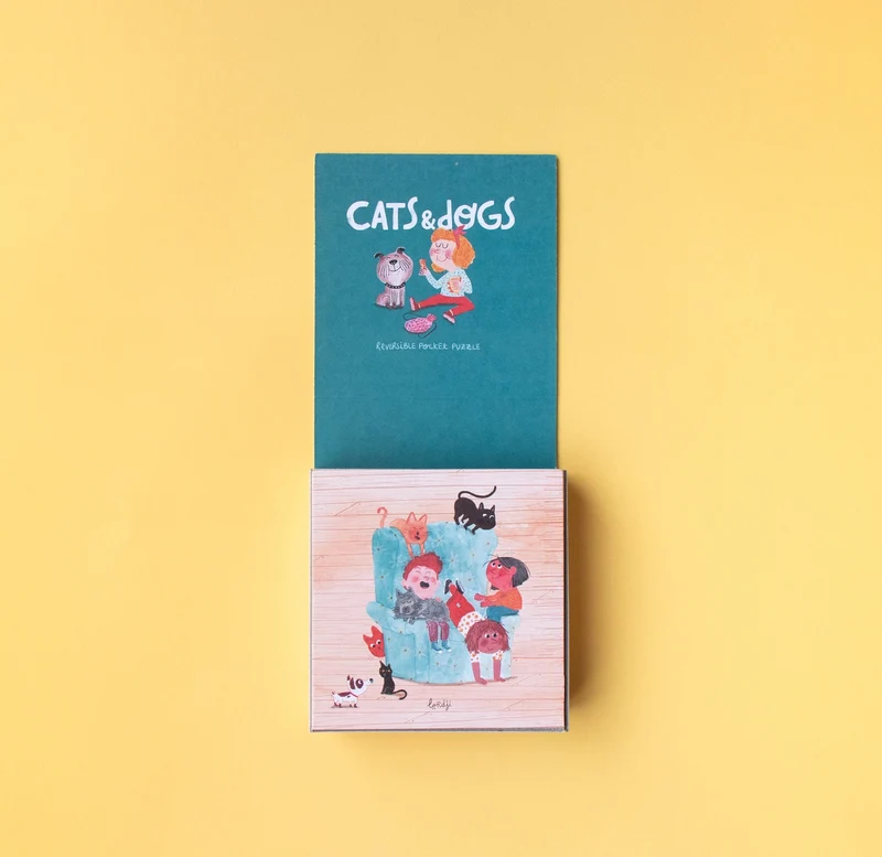 Casse-tête réversible | Format poche - Cats & dogs