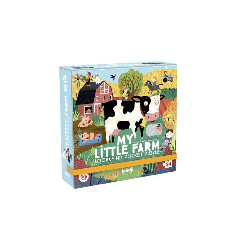 Casse-tête + jeu d'observation | Format poche - My little farm