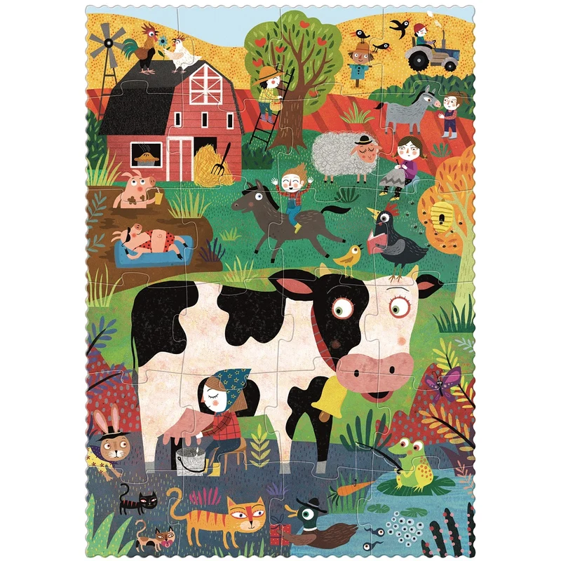 Casse-tête + jeu d'observation | Format poche - My little farm