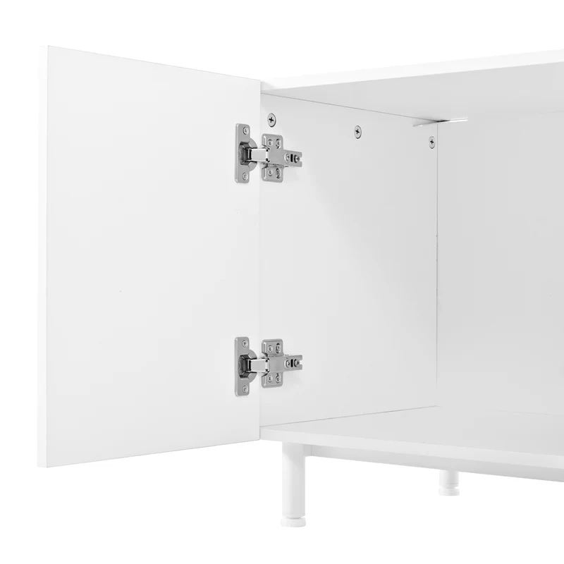 Meuble TV blanc à motif arc avec 4 portes et 2 tiroirs MODERNCREDENZASET