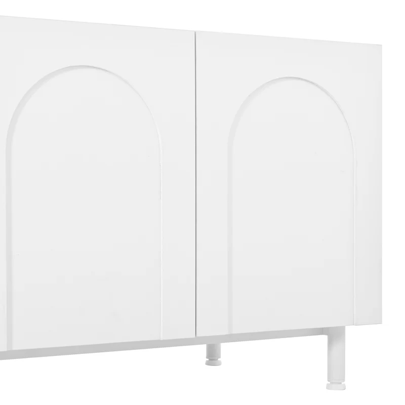 Meuble TV blanc à motif arc avec 4 portes et 2 tiroirs MODERNCREDENZASET