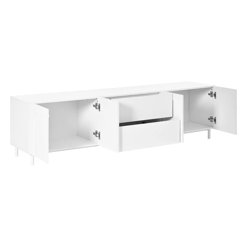 Meuble TV blanc à motif arc avec 4 portes et 2 tiroirs MODERNCREDENZASET