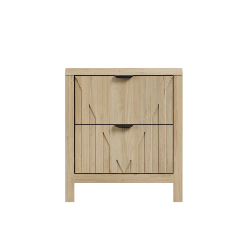 Table de chevet effet chêne 2 tiroirs 48x40x55,5cm, 1 pièce MODERNCONTAINERHOME
