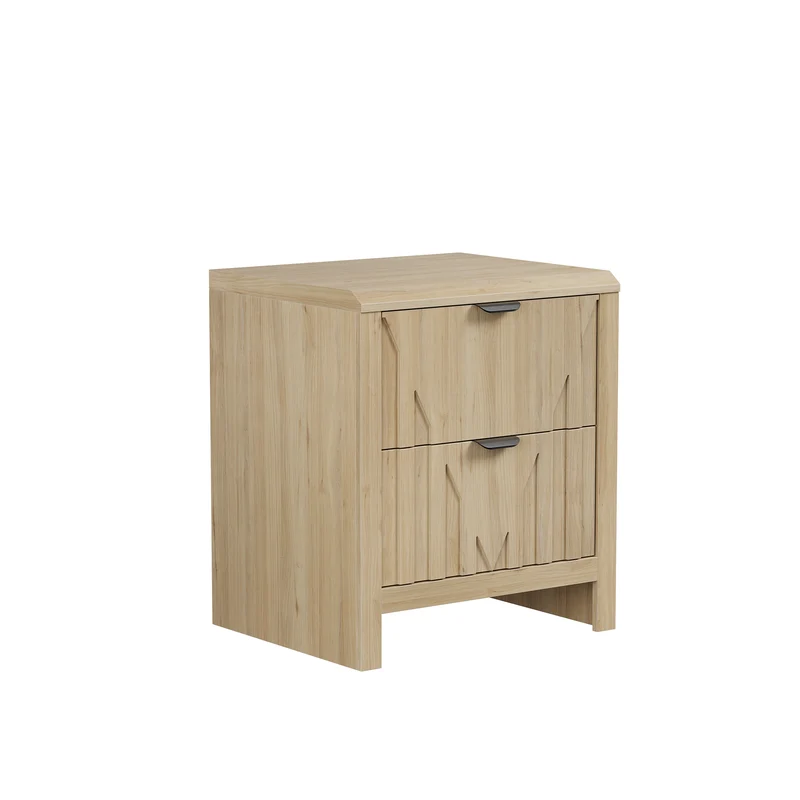 Table de chevet effet chêne 2 tiroirs 48x40x55,5cm, 1 pièce MODERNCONTAINERHOME