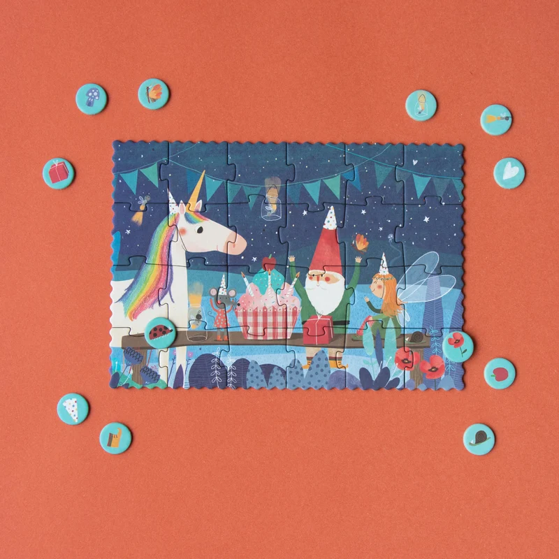 Casse-tête + jeu d'observation | Mini - Licorne
