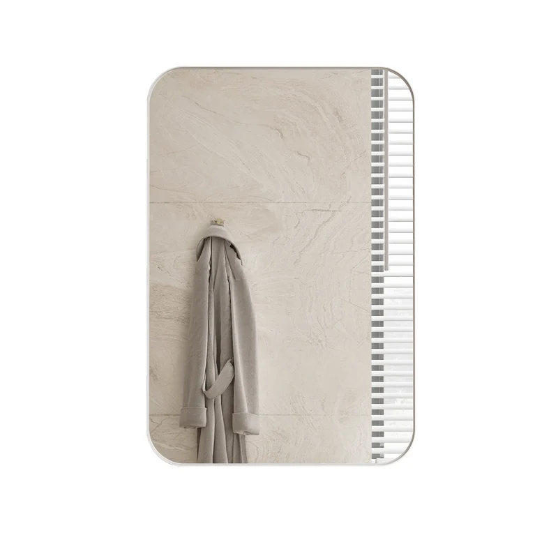 Armoire de toilette miroir rectangulaire blanche, à encastrer ou mural, 76x51cm PAPYRUSSCROLL