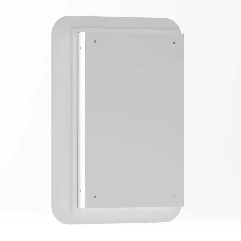 Armoire de toilette miroir rectangulaire blanche, à encastrer ou mural, 76x51cm PAPYRUSSCROLL