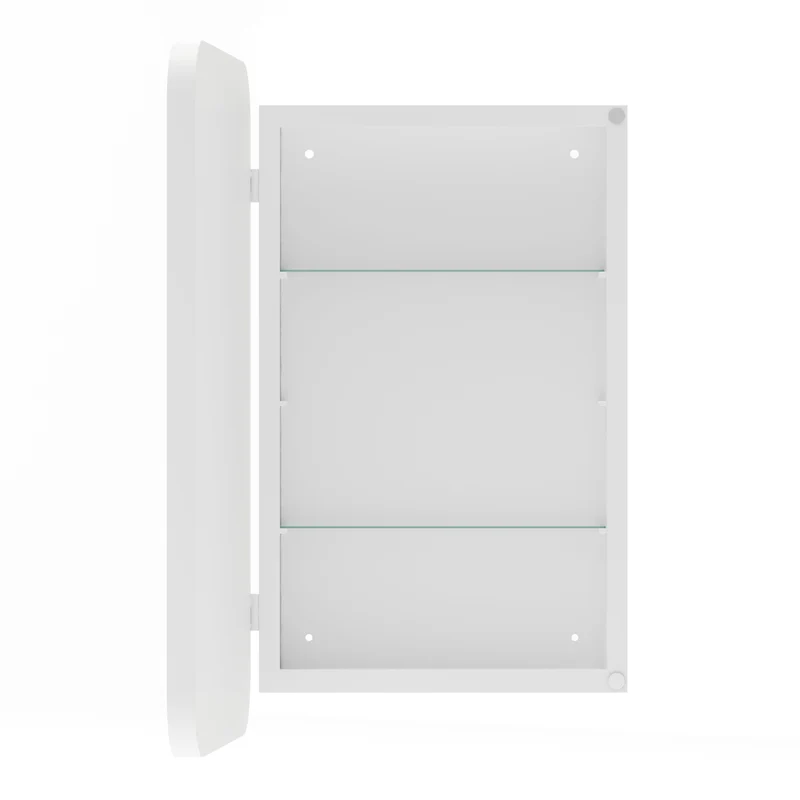 Armoire de toilette miroir rectangulaire blanche, à encastrer ou mural, 76x51cm PAPYRUSSCROLL