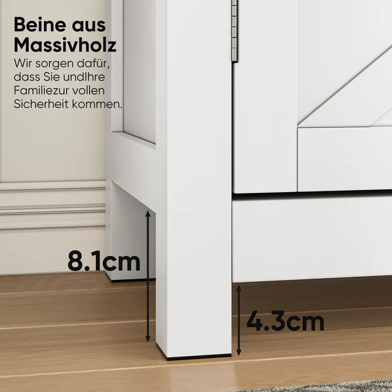 Buffet commode style ferme 2 portes et tiroir, plateau effet noyer, 76 cm LUXURY PLANT HOME