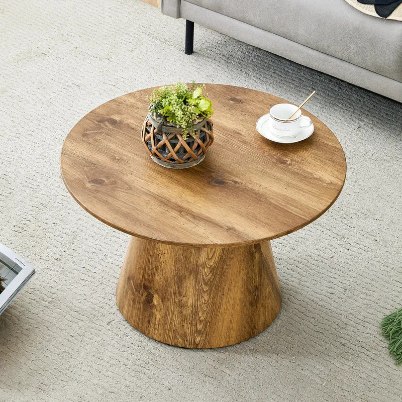 Table basse ronde Ø60 cm effet bois naturel au design scandinave MINIMALISTORGANIZER