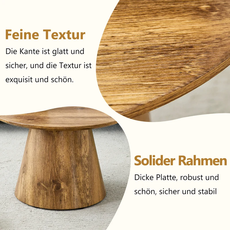 Table basse ronde Ø60 cm effet bois naturel au design scandinave MINIMALISTORGANIZER
