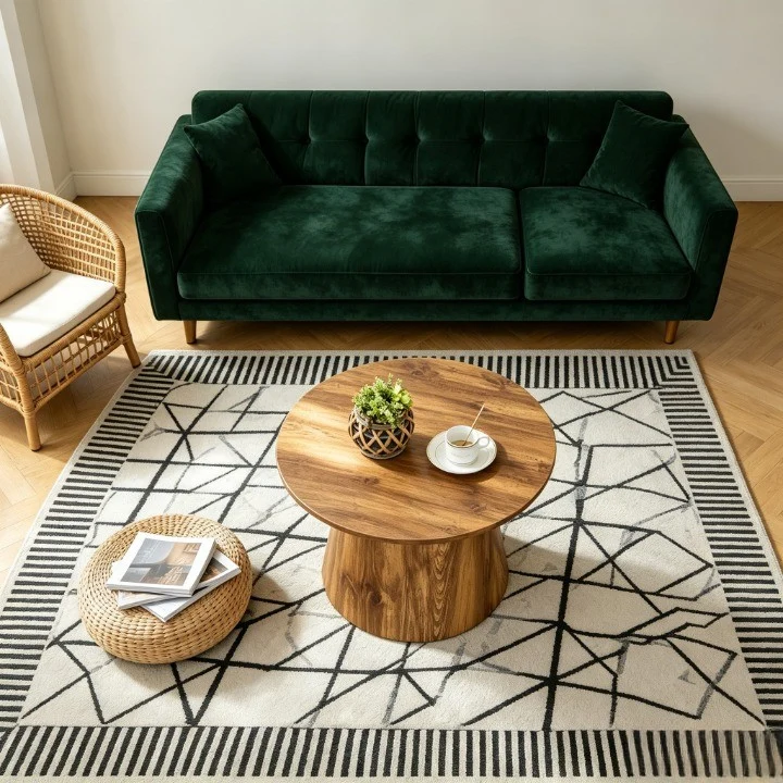 Table basse ronde Ø60 cm effet bois naturel au design scandinave MINIMALISTORGANIZER