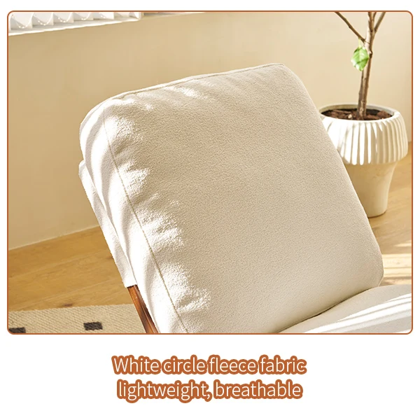 Fauteuil à bascule rétro en corduroy beige, cadre en bois massif, nursery 90x61,5x71,9cm FLOATING LEATHER MAX