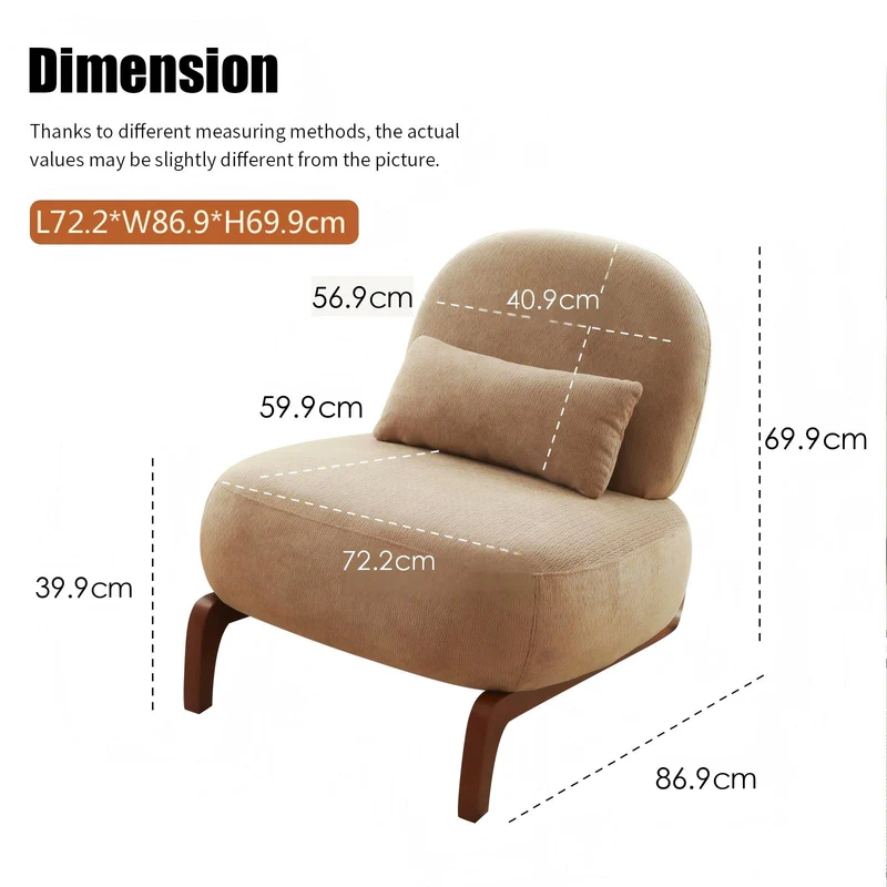 Fauteuil moderne camel revêtement en velours camel et pieds en bois massif FLEX STONE LINE