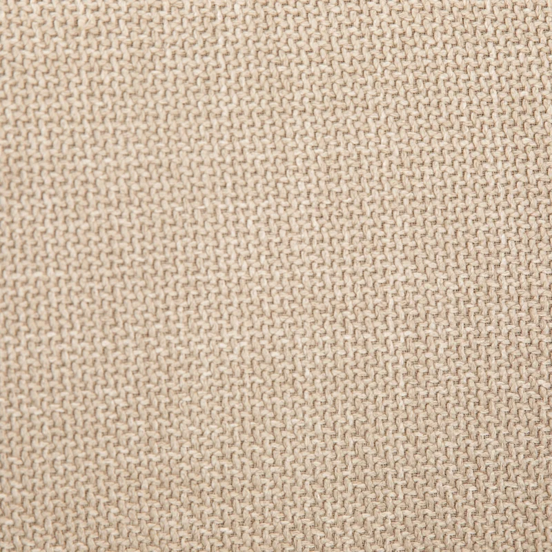 Chaise repas avec accoudoirs en tissu beige pied chêne foncé