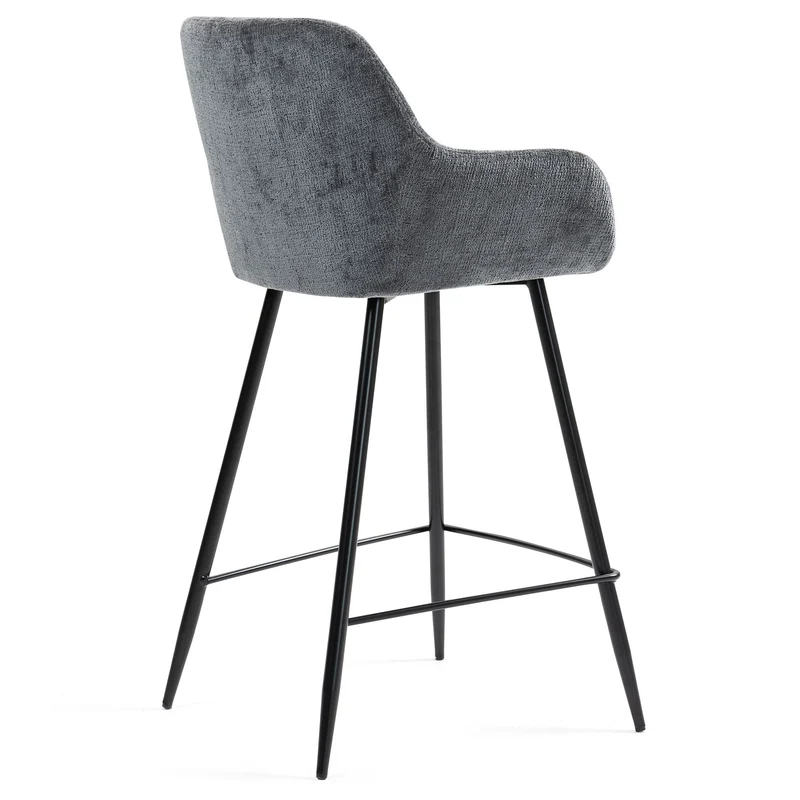 Chaise snack tissu chenille gris