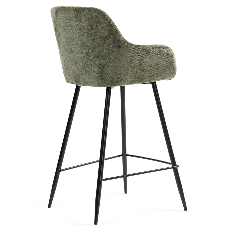 Chaise snack tissu chenille kaki