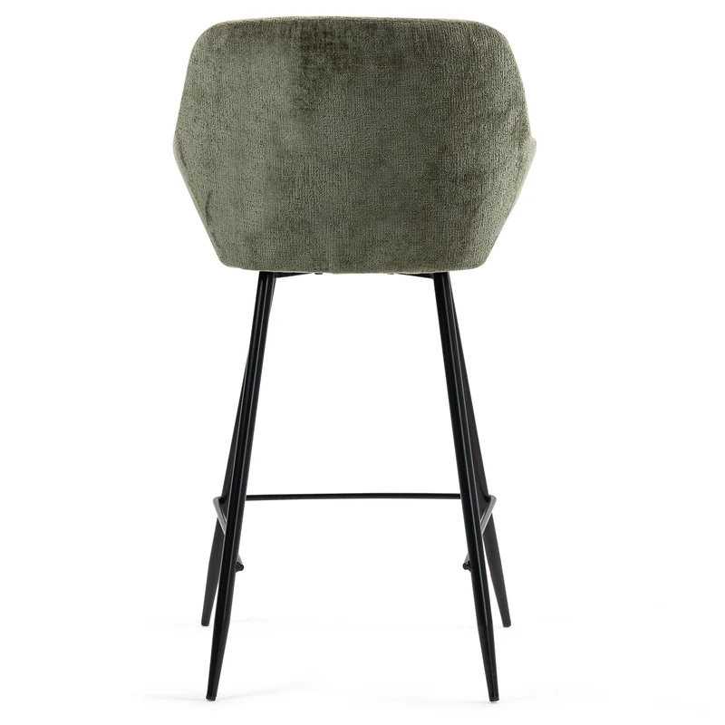 Chaise snack tissu chenille kaki