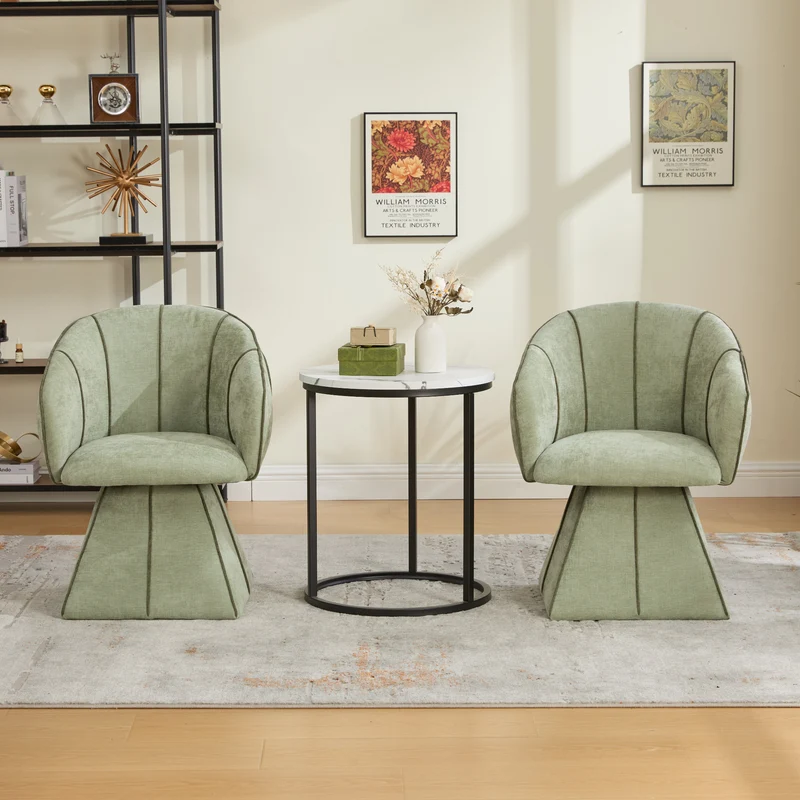 Fauteuil pivotant 360° en chenille vert olive dossier haut 56x54x74,5cm FLEX CONTAINER