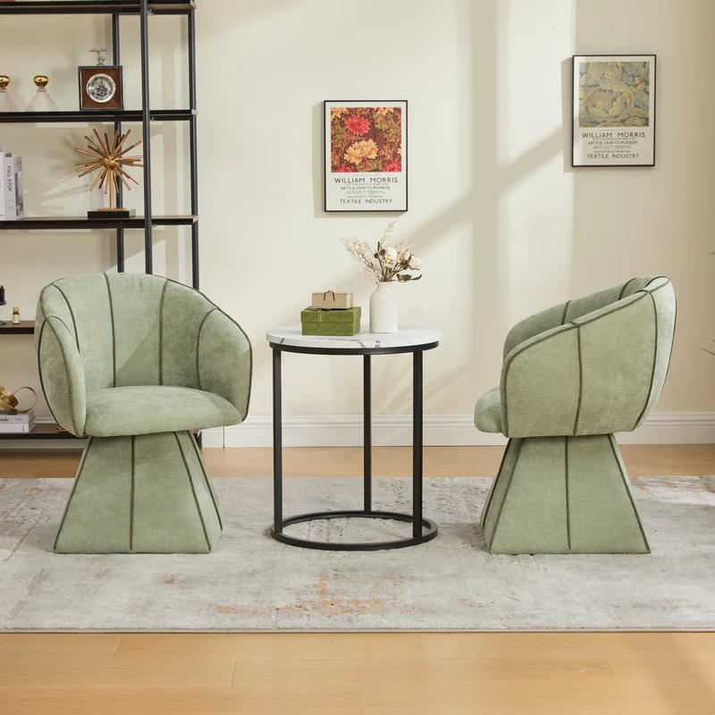 Fauteuil pivotant 360° en chenille vert olive dossier haut 56x54x74,5cm FLEX CONTAINER
