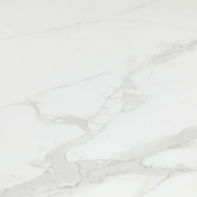 Table repas 180cm Céramique Arabescato mat blanc