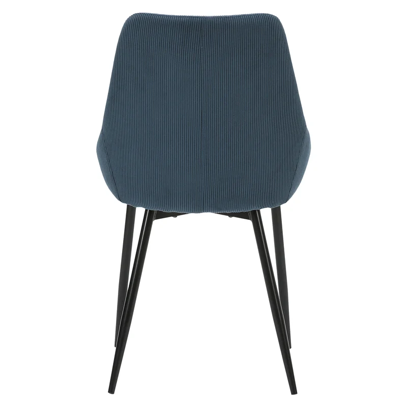 Chaise en velours côtelé bleu figuerolles