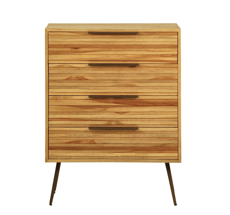 Commode teck recyclé 4 tiroirs