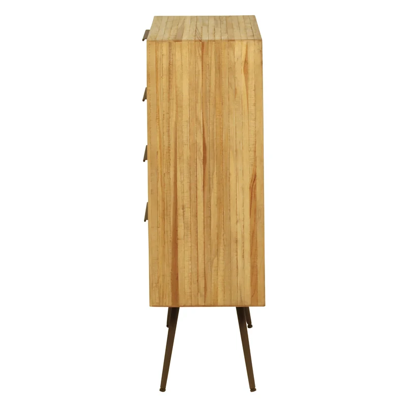 Commode teck recyclé 4 tiroirs