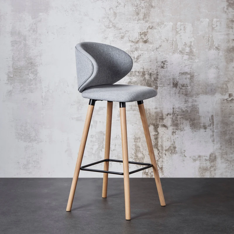 Chaise snack tissu gris clair