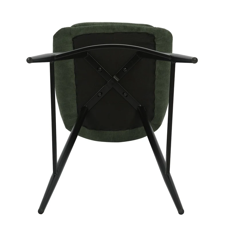 Chaise snack en velours côtelé vert sapin