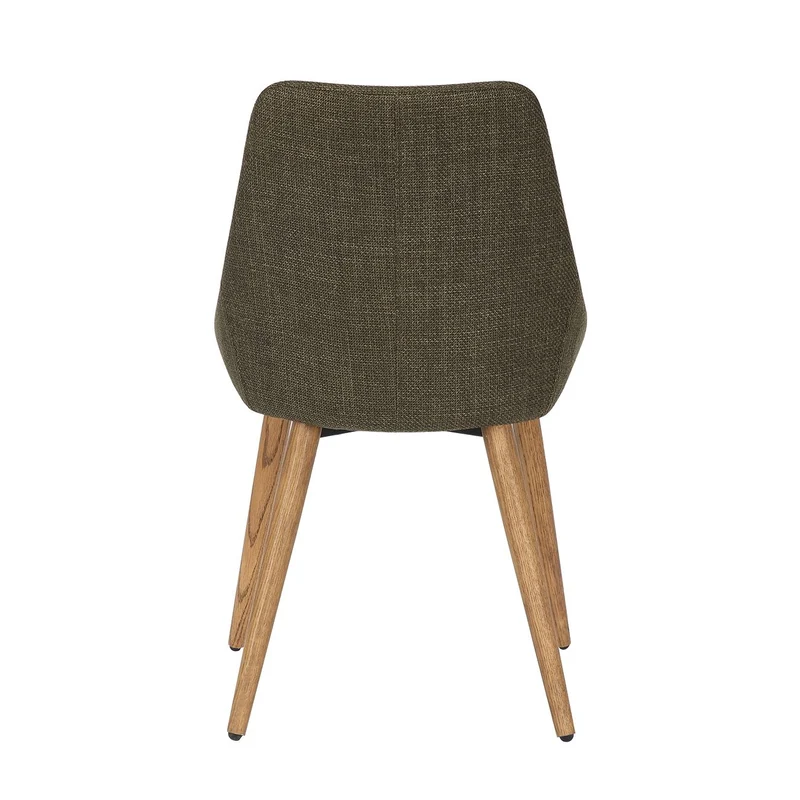 Chaise repas en tissu kaki pied chêne