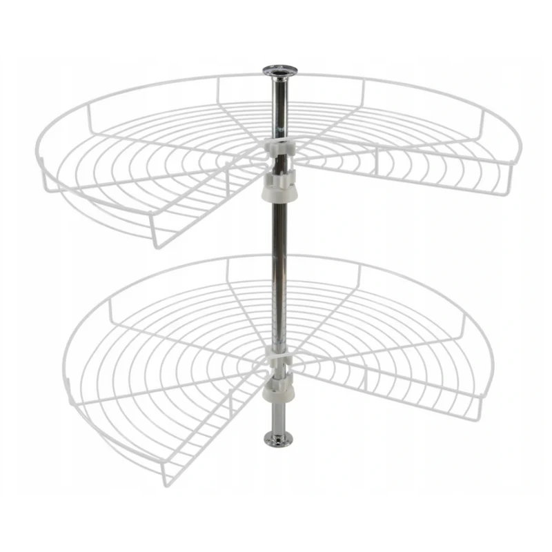 Carrousel de rangement d'angle 3/4 pour placard de cuisine système - 750mm - Blanc