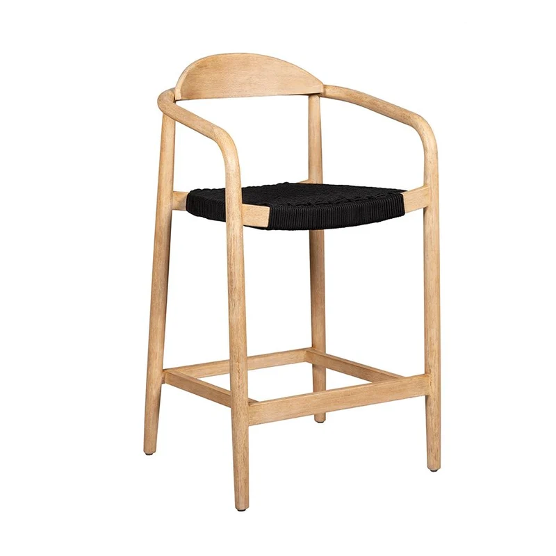 Chaise snack Eucalyptus et corde noire