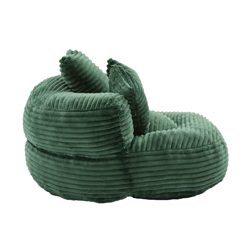 Canapé chauffeuse fauteuil rond en velours côtelé chenille vert olive fauteuil lounge KAMECONE