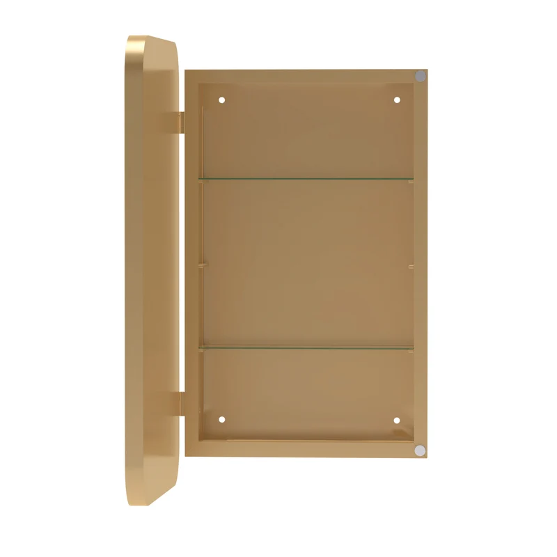 Armoire de toilette murale miroir rectangulaire dorée 76x51cm TOADSTOOLCAP