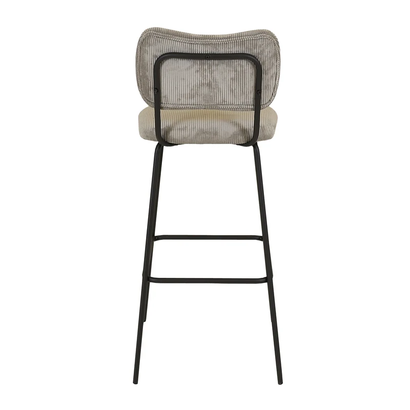 Chaise snack velours côtelé gris acier