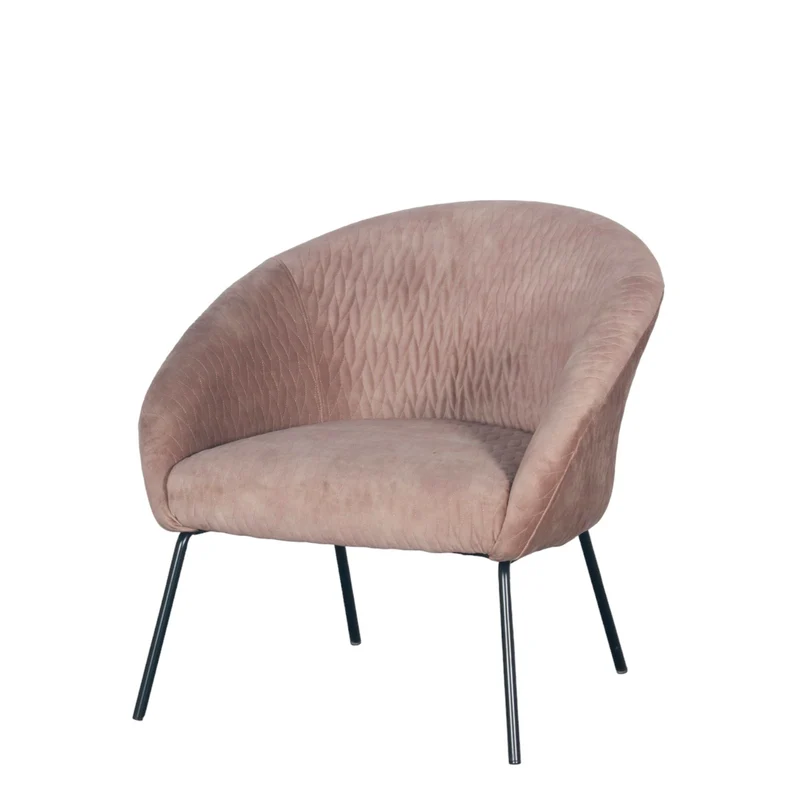 Fauteuil en velours marron clair