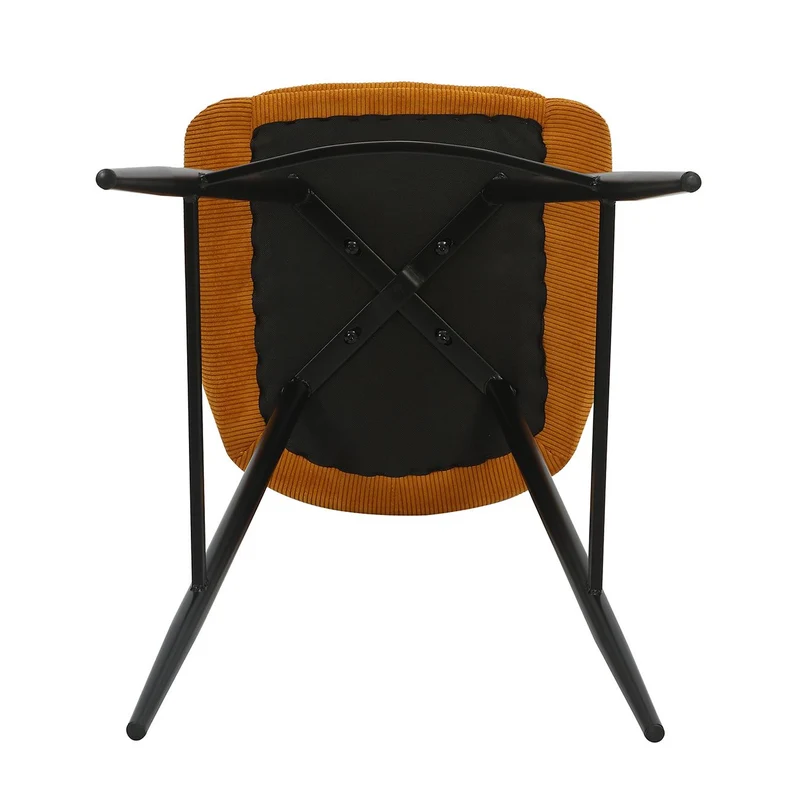 Chaise de bar velours côtelé jaune curry