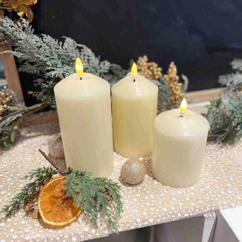 LOT DE 3 BOUGIES LED