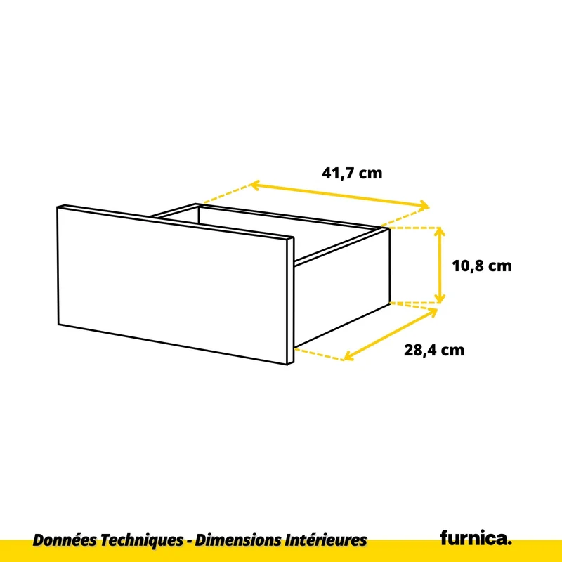 GABRIEL - Commode 6 Tiroirs - Buffet de Chevet - H71 cm L100 cm P33 cm (Blanc)